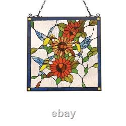 Stained Glass Window Panel Hummingbirds Suncatcher LAST ONE THIS PRICE