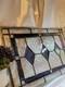 Stained Glass Window Panel Iridescent Purple measures 10.5 x 14.5