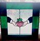 Stained Glass Window Panel Large Claddagh St Patrick's Heart & Hands