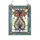 Stained Glass Window Panel Medallion Floral Victorian 17.5 x 25 Suncatcher