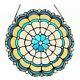 Stained Glass Window Panel Multi Colors 18 Round Suncatcher Tiffany-style