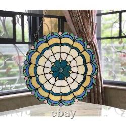 Stained Glass Window Panel Multi Colors 18 Round Suncatcher Tiffany-style