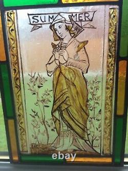 Stained Glass Window Panel New Original Leaded Light Hand Painted Fired Glass