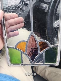 Stained Glass Window Panel Old Leaded 8 X 13