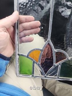 Stained Glass Window Panel Old Leaded 8 X 13