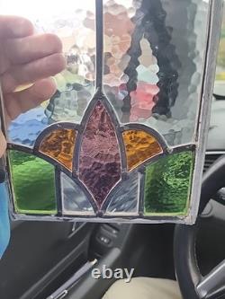 Stained Glass Window Panel Old Leaded 8 X 13