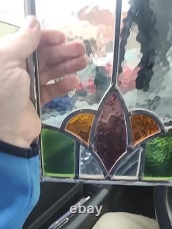 Stained Glass Window Panel Old Leaded 8 X 13