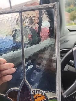 Stained Glass Window Panel Old Leaded 8 X 13