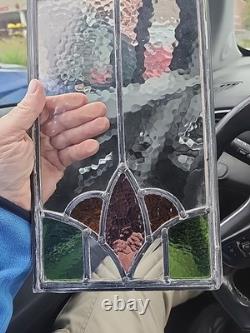 Stained Glass Window Panel Old Leaded 8 X 13