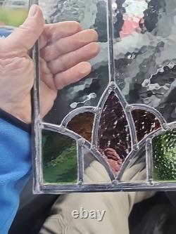 Stained Glass Window Panel Old Leaded 8 X 13