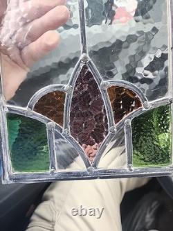 Stained Glass Window Panel Old Leaded 8 X 13