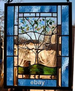 Stained Glass Window Panel Personalized FAMILY Tree Love heart Wedding