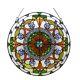 Stained Glass Window Panel Round Victorian Handcrafted 24 Suncatcher