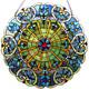 Stained Glass Window Panel Round Victorian Tiffany Style Art Glass Suncatcher