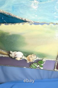 Stained Glass Window Panel Sea Shell Suncatcher Ocean Coastal Seashore Beach 12