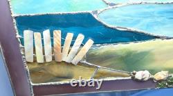 Stained Glass Window Panel Sea Shell Suncatcher Ocean Coastal Seashore Beach 12