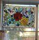 Stained Glass Window Panel Suncatcher 27x19 High Rose Garden Trio Tiffany Style