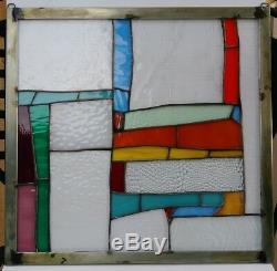 Stained Glass Window Panel Suncatcher / Abstract with orange