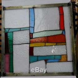 Stained Glass Window Panel Suncatcher / Abstract with orange