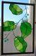 Stained Glass Window Panel Suncatcher / Green with Fruits