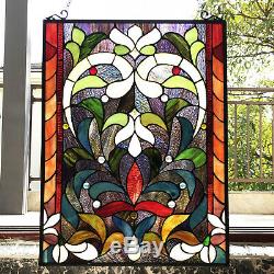 Stained Glass Window Panel Suncatcher Handcrafted with 289 Pieces of Glass