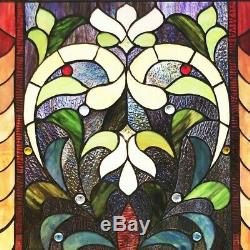 Stained Glass Window Panel Suncatcher Handcrafted with 289 Pieces of Glass