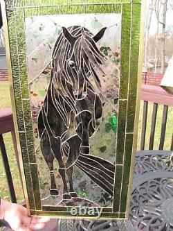 Stained Glass Window Panel Suncatcher Horse