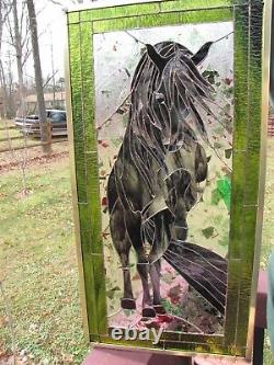 Stained Glass Window Panel Suncatcher Horse