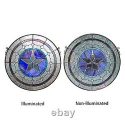 Stained Glass Window Panel Suncatcher ONE THIS PRICE Round Lonestar Texas Star