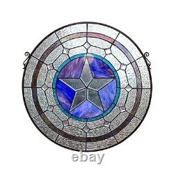 Stained Glass Window Panel Suncatcher ONE THIS PRICE Round Lonestar Texas Star