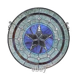 Stained Glass Window Panel Suncatcher ONE THIS PRICE Round Lonestar Texas Star