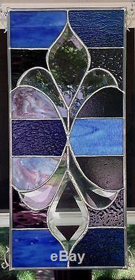 Stained Glass Window Panel Suncatcher withBevels 9x 20 Victorian Style