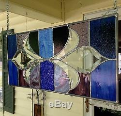 Stained Glass Window Panel Suncatcher withBevels 9x 20 Victorian Style