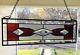 Stained Glass Window Panel Suncatcher withBevels -Burgandy approx size 19 x 6