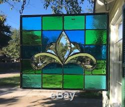 Stained Glass Window Panel Suncatcher withBevels apprx size 10 x 12