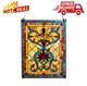 Stained Glass Window Panel Sunset Hues, Flower Petal Design