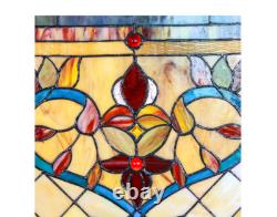 Stained Glass Window Panel Sunset Hues, Flower Petal Design