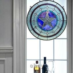 Stained Glass Window Panel Tiffany Style 24 Diamenter Art Glass Suncatcher