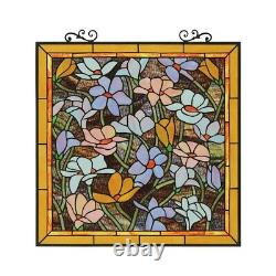 Stained Glass Window Panel Tiffany-Style Floral Assortment 25 T ONE THIS PRICE