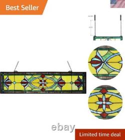 Stained Glass Window Panel Tiffany Style Hanging Decor Art Glass Jewel