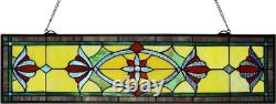 Stained Glass Window Panel Tiffany Style Hanging Decor Art Glass Jewel