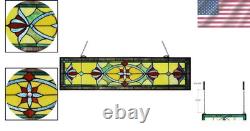 Stained Glass Window Panel Tiffany Style Hanging Decor Art Glass Jewel