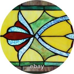 Stained Glass Window Panel Tiffany Style Hanging Decor Art Glass Jewel