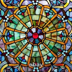 Stained Glass Window Panel Tiffany Style Suncatcher Art Glass ONE THIS PRICE