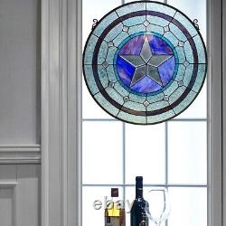 Stained Glass Window Panel Tiffany Style Texas Star Suncatcher ONE THIS PRICE