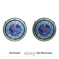 Stained Glass Window Panel Tiffany Style Texas Star Suncatcher ONE THIS PRICE