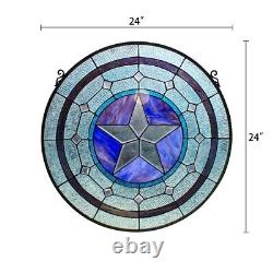 Stained Glass Window Panel Tiffany Style Texas Star Suncatcher ONE THIS PRICE