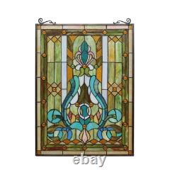 Stained Glass Window Panel Tiffany Style Victorian Design 18 x 25 ONE THIS PRICE
