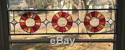 Stained Glass Window Panel Transom Large Suncatcher withSunset Colors 31.5 x 7.5
