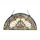Stained Glass Window Panel Victorian 24 Half Moon Tiffany Style ONE THIS PRICE